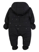 Tuta da neve per neonato Boss Kids nera con applicazione con logo - Rubino Kids