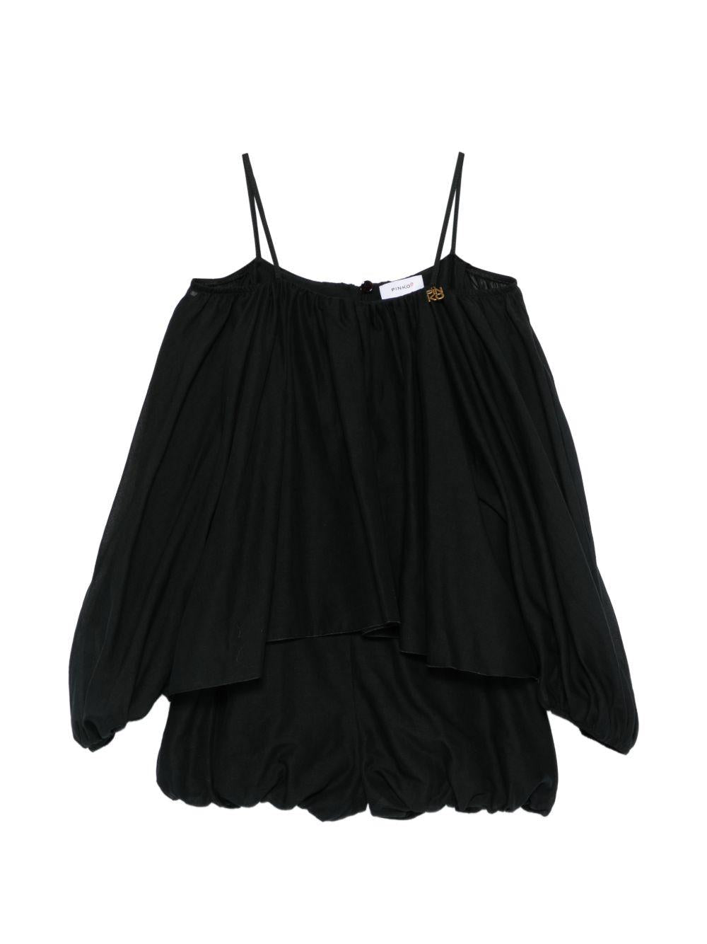 Tuta intera per bambina Pinko Kids nera con bretelle sottili - Rubino Kids