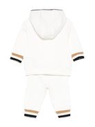 Tuta sportiva bianca per neonato con applicazione logo BOSS Kidswear - Rubino Kids