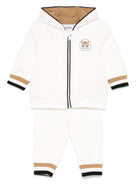 Tuta sportiva bianca per neonato con applicazione logo BOSS Kidswear - Rubino Kids