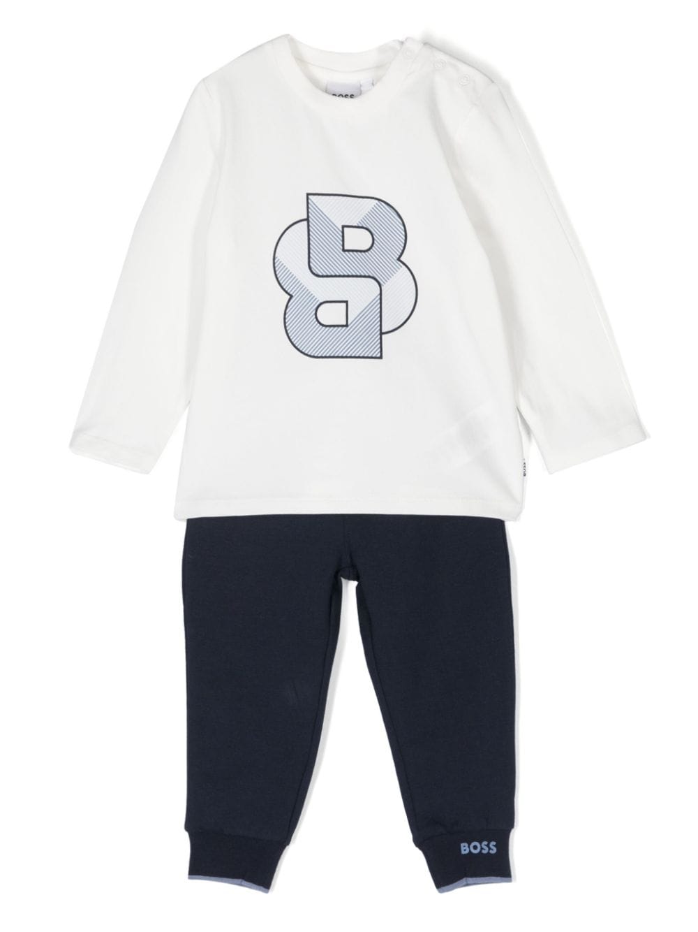 Tuta sportiva con stampa per neonato BOSS Kidswear blu con maniche lunghe - Rubino Kids