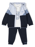 Tuta sportiva con stampa per neonato BOSS Kidswear blu con maniche lunghe - Rubino Kids