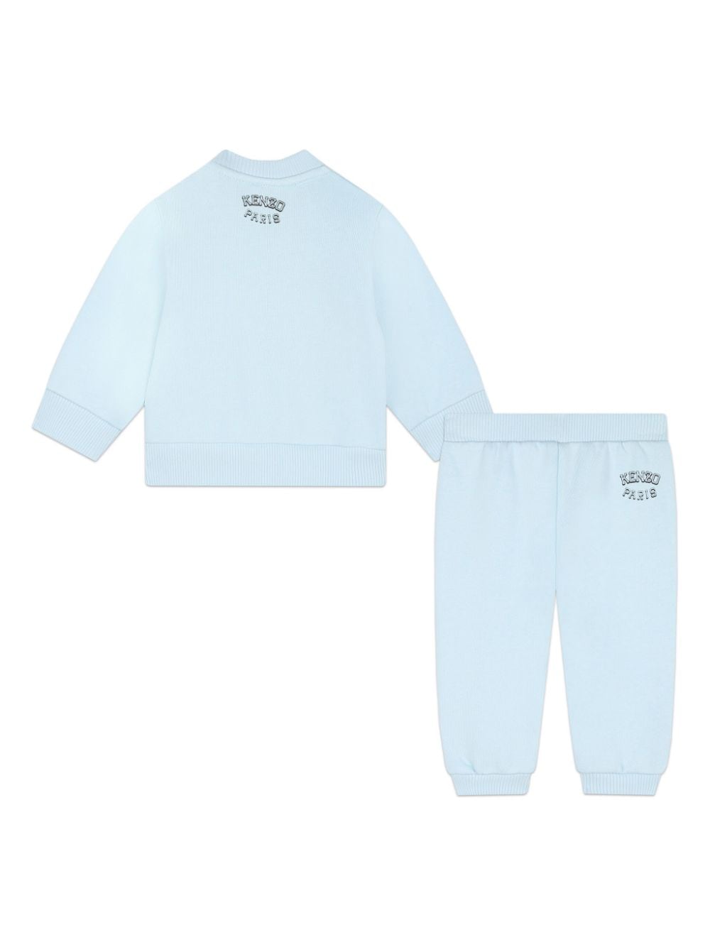 Tuta sportiva con stampa per neonato Kenzo Kids azzurro con rifinitura a coste - Rubino Kids