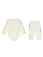 Tuta sportiva con stampa per neonato Palm Angels Kids bianco con colletto Peter Pan - Rubino Kids