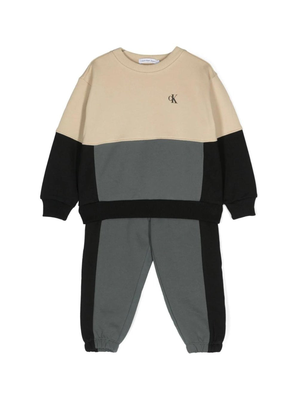 Tuta sportiva per bambino Calvin Klein Kids nero con logo gommato - Rubino Kids