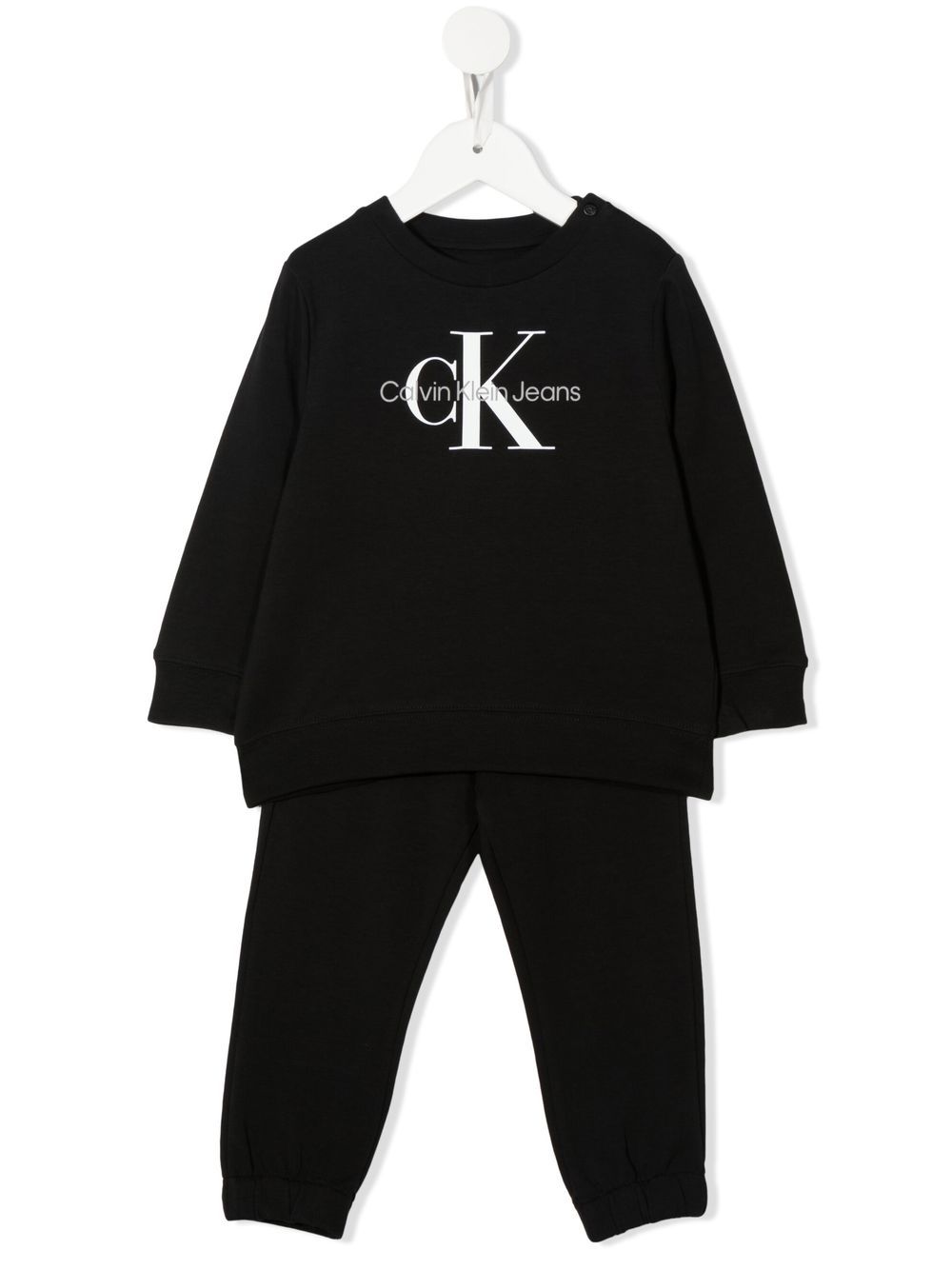 Tuta sportiva per bambino Calvin Klein Kids nero con stampa logo sul davanti - Rubino Kids