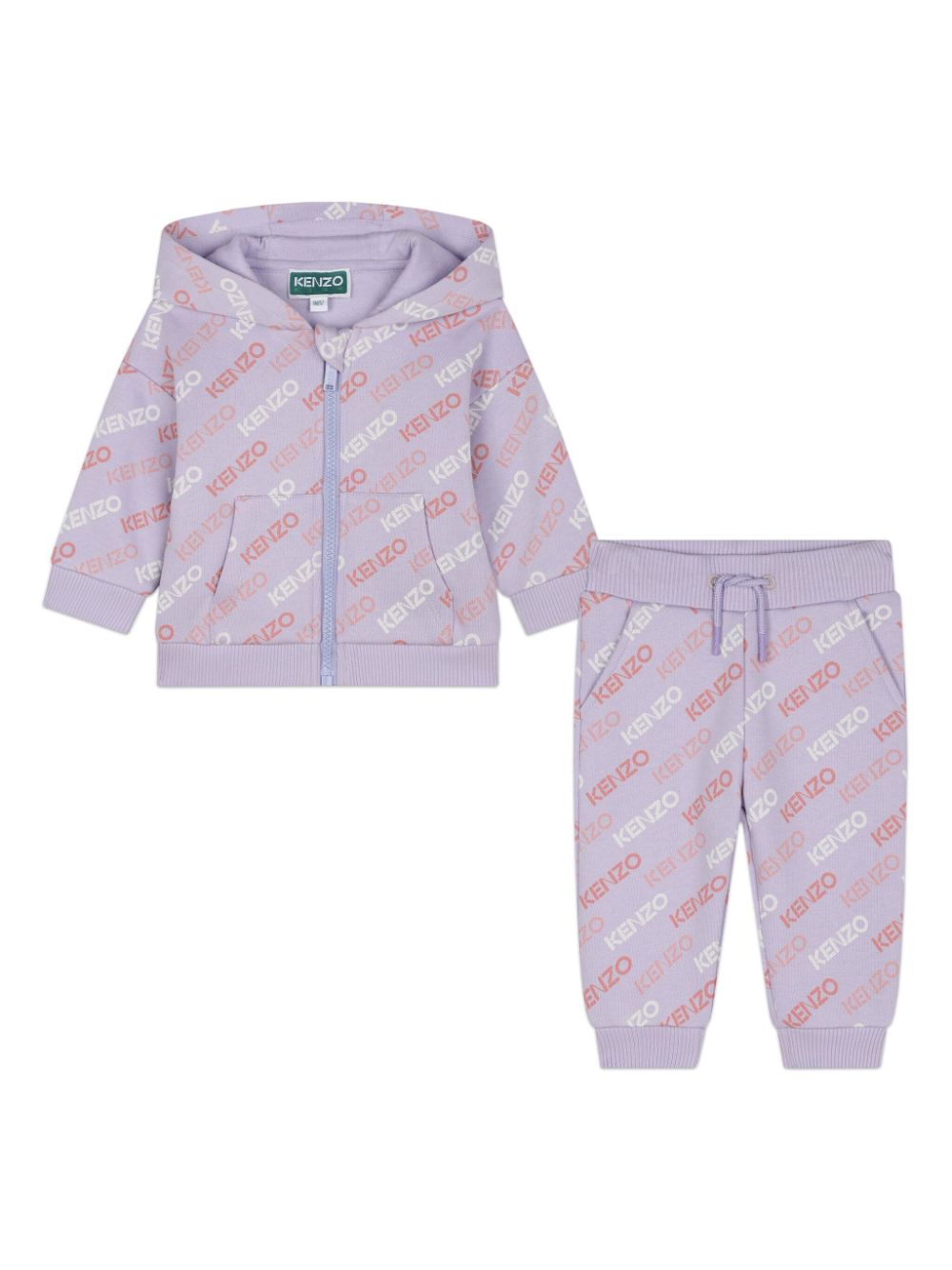 Tuta sportiva per neonata Kenzo Kids viola con stampa - Rubino Kids