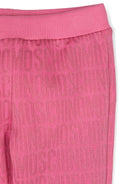 Tuta sportiva per neonata Moschino Kids rosa con logo jacquard - Rubino Kids