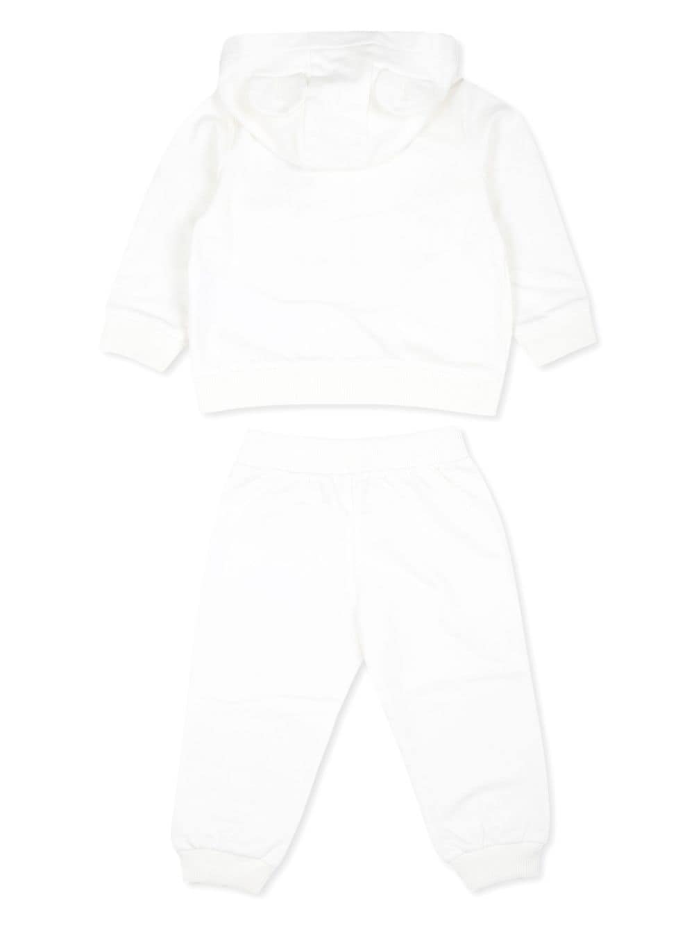 Tuta sportiva per neonati Moschino Kids bianco con applicazione Teddy Bear - Rubino Kids