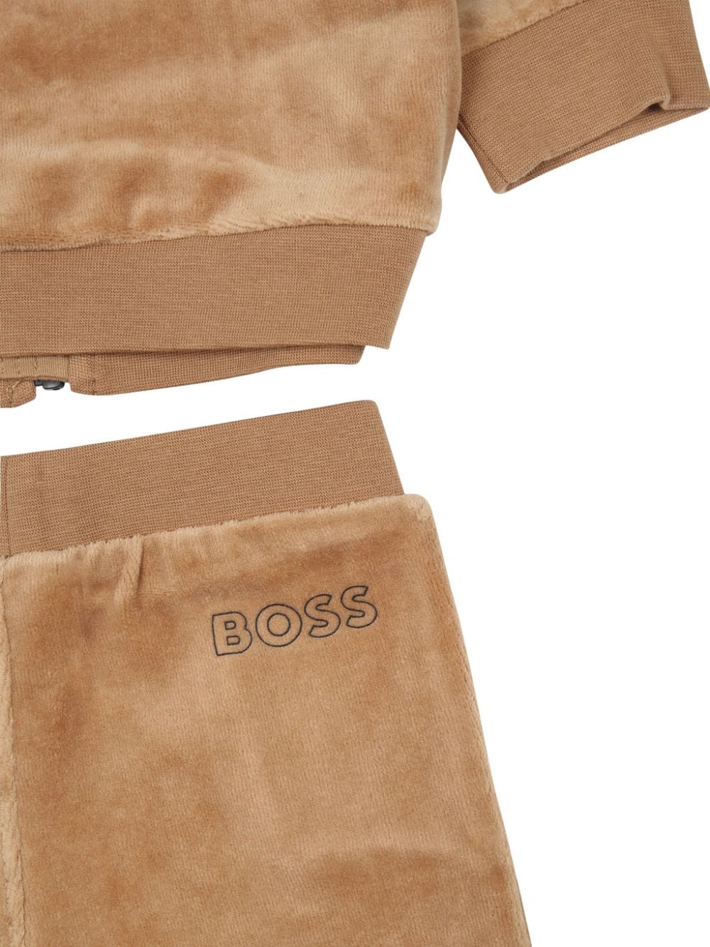 Tuta sportiva per neonato BOSS Kidswear beige con stampa logo sul petto - Rubino Kids