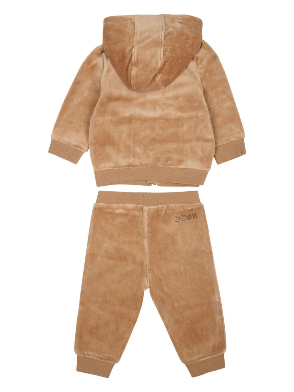 Tuta sportiva per neonato BOSS Kidswear beige con stampa logo sul petto - Rubino Kids