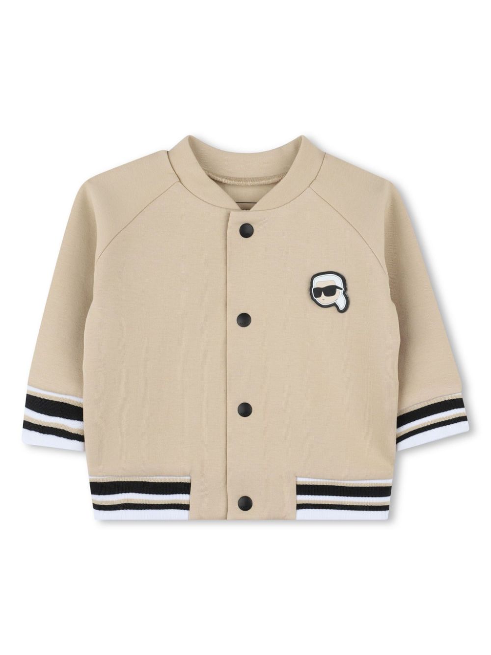 Tuta sportiva per neonato Karl Lagerfeld Kids beige con stampa Ikonik Karl (set di 3) - Rubino Kids