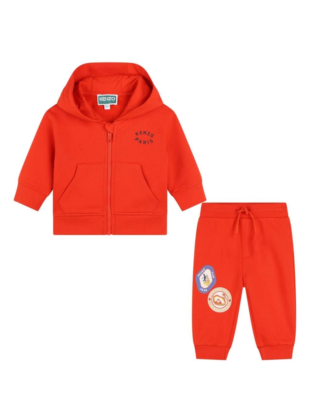 Tuta sportiva per neonato Kenzo Kids rosso con stampa logo sul petto e sulla gamba - Rubino Kids