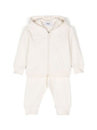 Tuta sportiva per neonato MSGM Kids beige chiaro con stampa logo sul retro - Rubino Kids