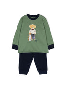 Tuta sportiva per neonato Ralph Lauren Kids verde e blu con motivo Polo Bear - Rubino Kids