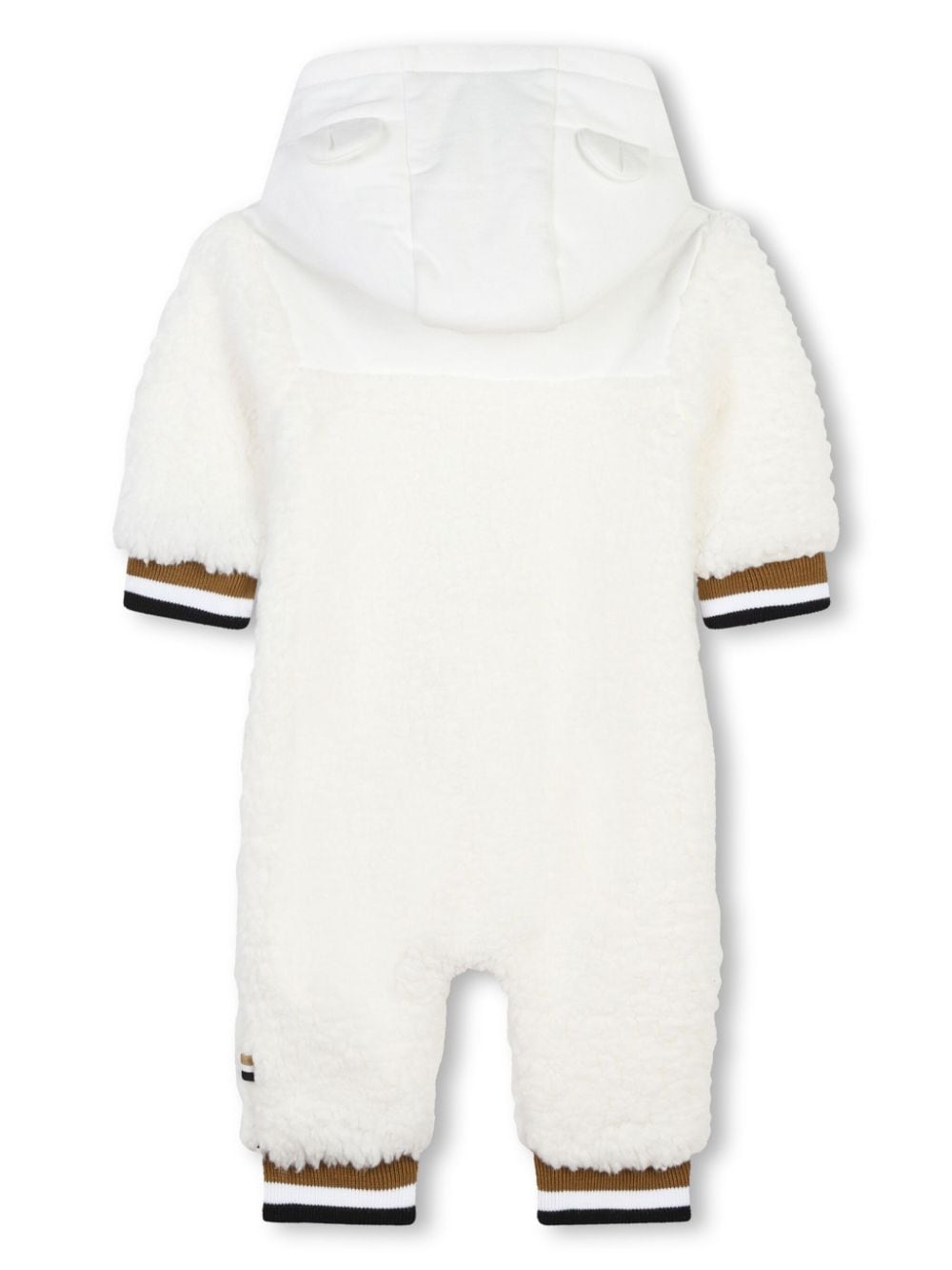 Tutina con applicazione per neonato BOSS Kidswear bianco con bordo a righe - Rubino Kids