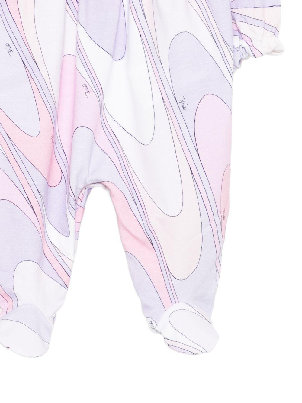 Tutina con fantasie per neonata Emilio Pucci Junior multicolor con scollo rotondo - Rubino Kids