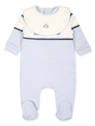 Tutina e bavaglino azzurri per neonato con stampa BOSS Kidswear - Rubino Kids