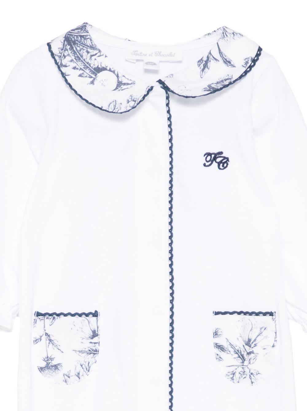 Tutina per bambino Tartine & Choccolat azzurro con stampa a fiori - Rubino Kids