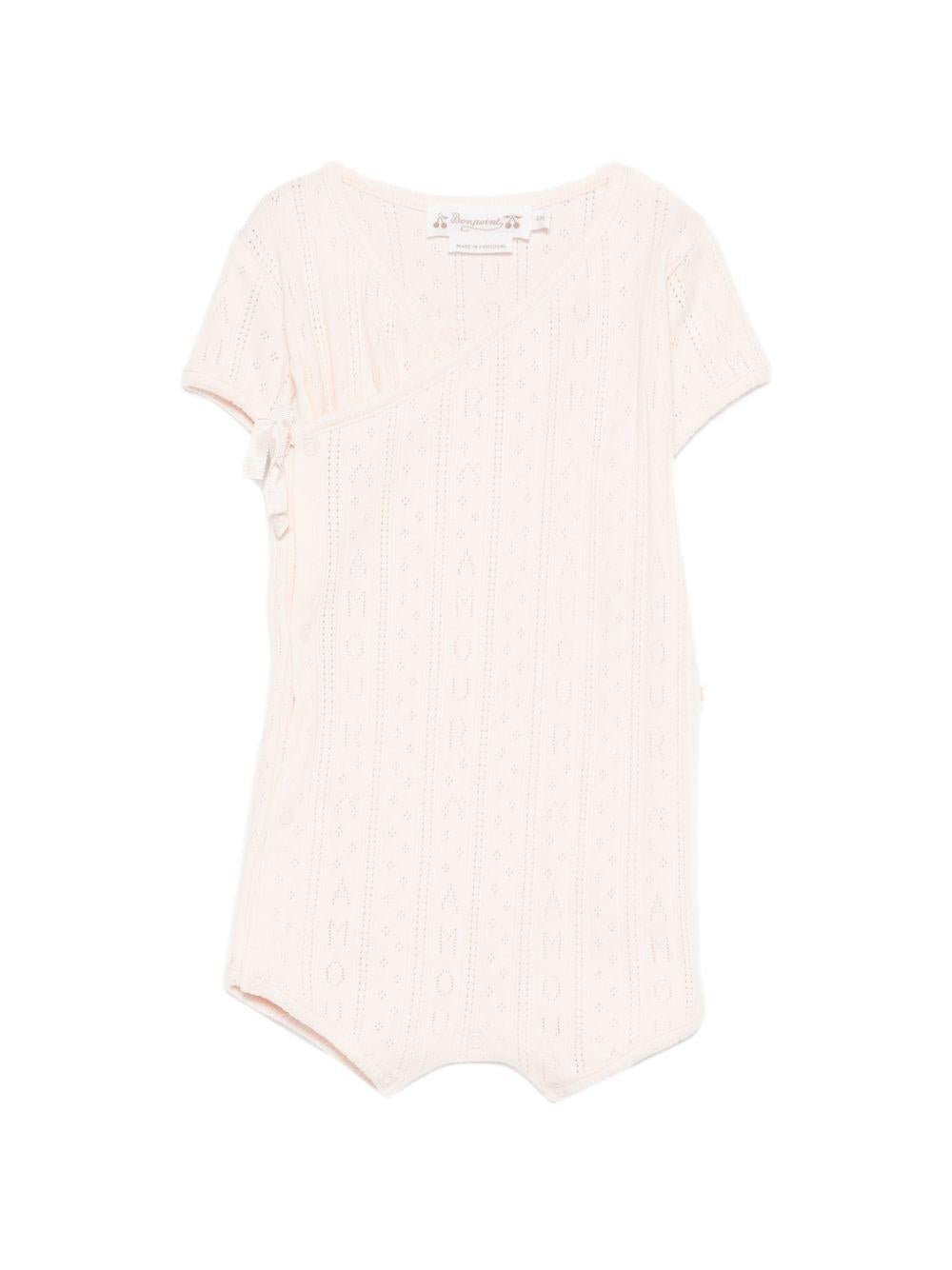 Tutina per neonata Bonpoint rosa con lavorazione a maglia - Rubino Kids