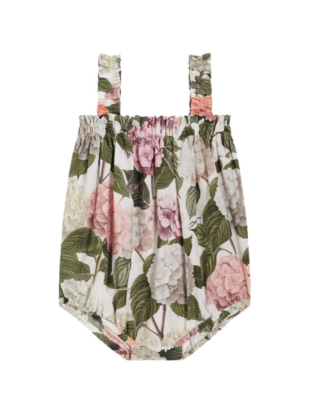 Tutina per neonata Dolce & Gabbana Kids multicolore con stampa orchidee - Rubino Kids
