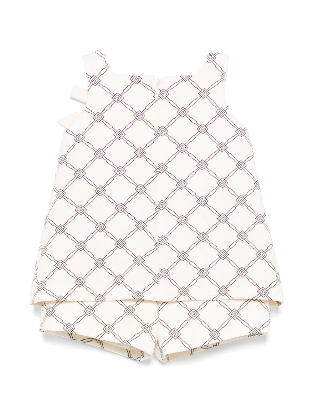 Tutina per neonata Elisabetta Franchi La Mia Bambina beige con stampa monogramma - Rubino Kids