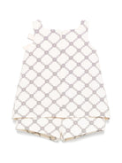 Tutina per neonata Elisabetta Franchi La Mia Bambina beige con stampa monogramma - Rubino Kids