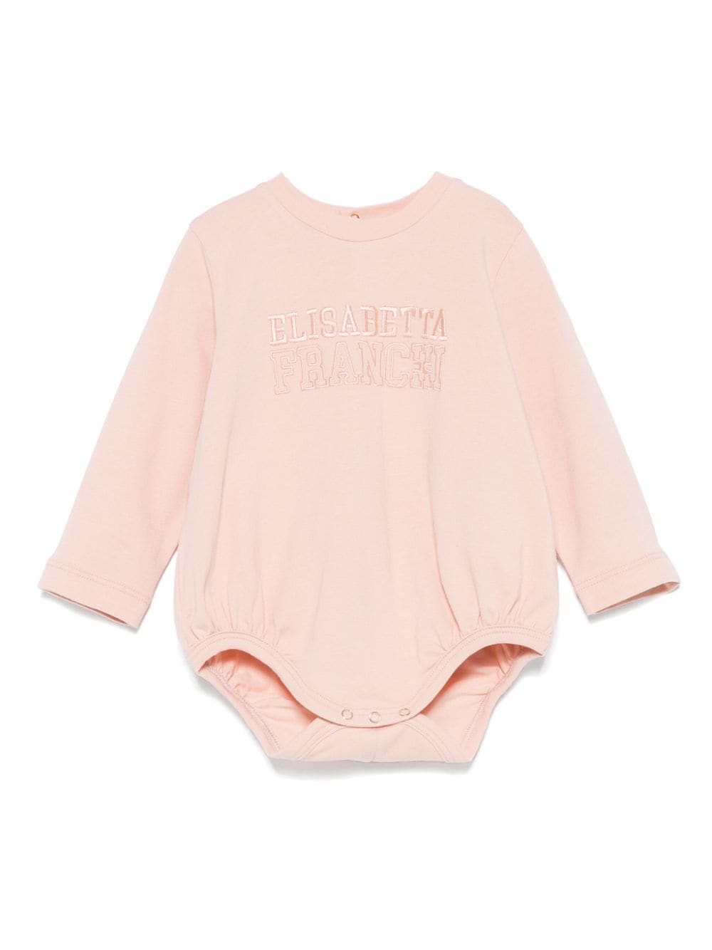 Tutina per neonata Elisabetta Franchi La Mia Bambina rosa con logo ricamato sul davanti - Rubino Kids