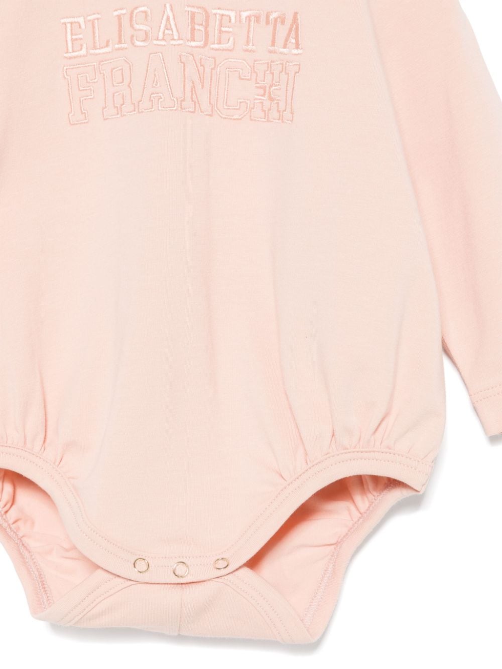 Tutina per neonata Elisabetta Franchi La Mia Bambina rosa con logo ricamato sul davanti - Rubino Kids