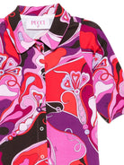 Tutina per neonata Emilio Pucci Junior fucsia con stampa astratta - Rubino Kids