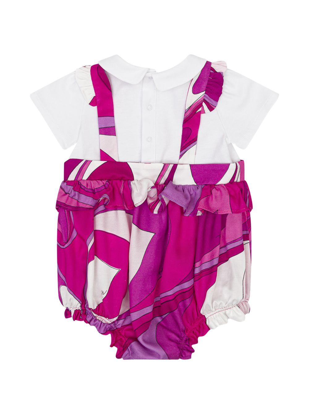 Tutina per neonata Emilio Pucci Junior multicolor con stampa all - over - Rubino Kids