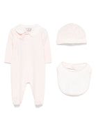 Tutina per neonata Fendi Kids rosa con berretto e bavaglino - Rubino Kids