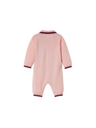 Tutina per neonata Gucci Kids rosa con finiture motivo Web - Rubino Kids
