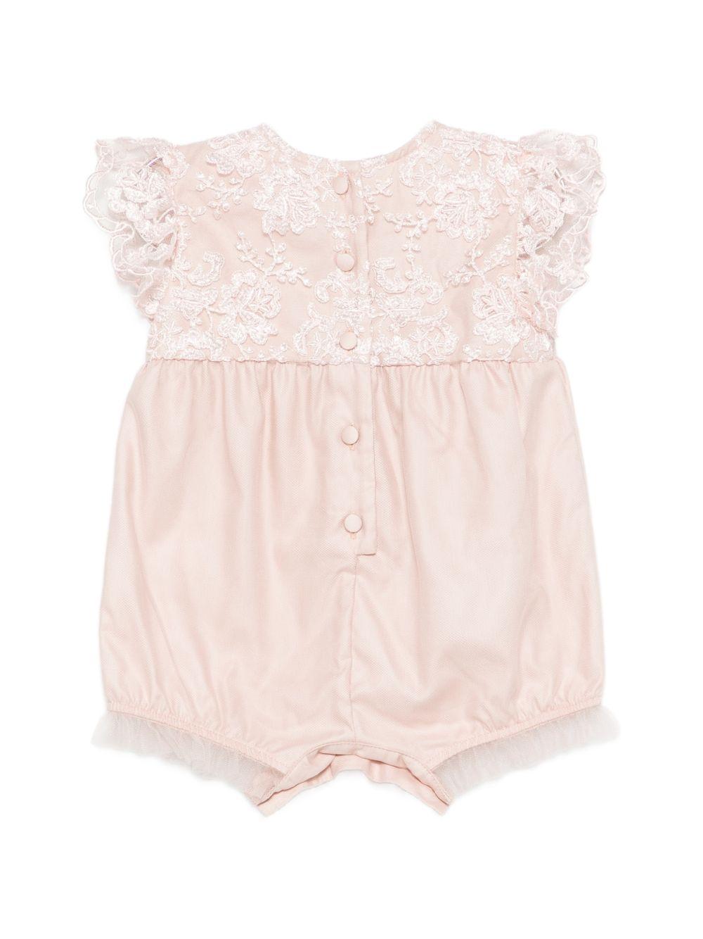 Tutina per neonata Jesurum Baby rosa con dettagli in pizzo - Rubino Kids