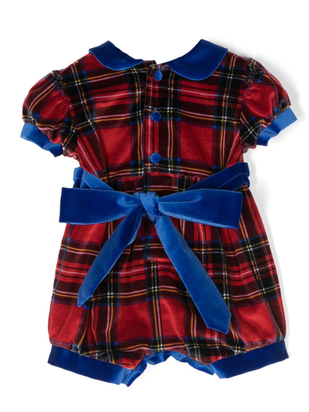 Tutina per neonata Jesurum Baby rosso con motivo tartan - Rubino Kids