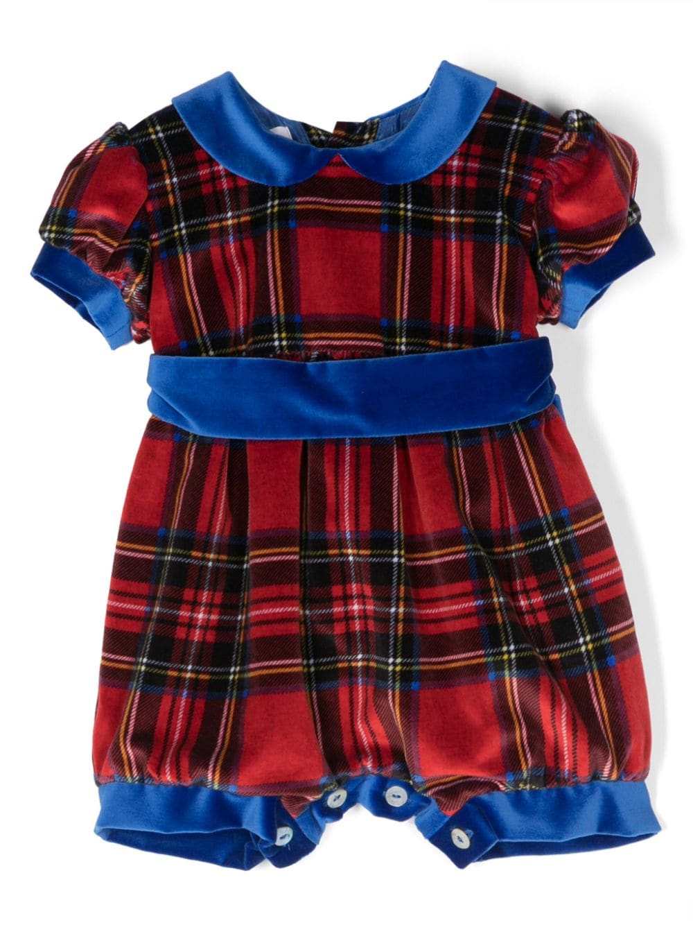 Tutina per neonata Jesurum Baby rosso con motivo tartan - Rubino Kids