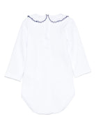 Tutina per neonata Mariella Ferrari bianco con rifiniture blu - Rubino Kids