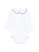 Tutina per neonata Mariella Ferrari bianco con rifiniture blu - Rubino Kids