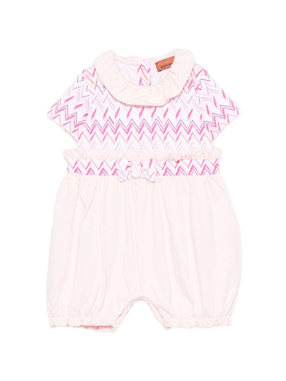 Tutina per neonata Missoni Kids rosa chiaro con motivo a zig zag - Rubino Kids