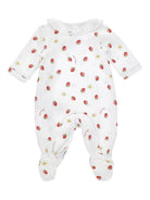 Tutina per neonata Monnalisa bianca con stampa con fragole - Rubino Kids