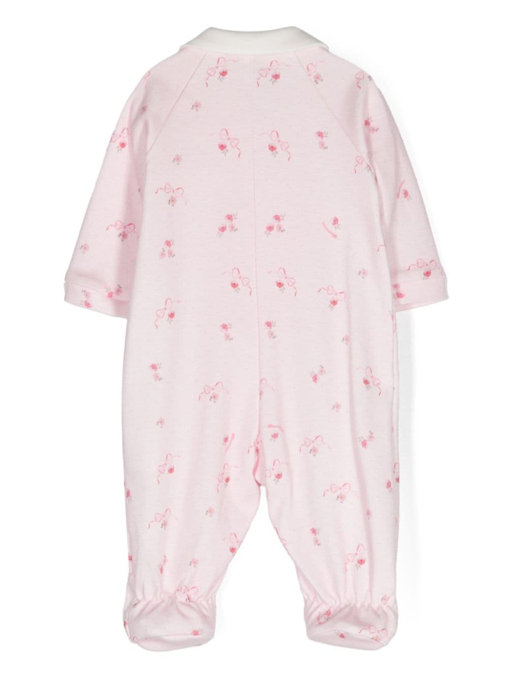 Tutina per neonata Monnalisa rosa con stampa a fiori all - over - Rubino Kids