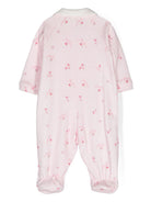 Tutina per neonata Monnalisa rosa con stampa a fiori all - over - Rubino Kids