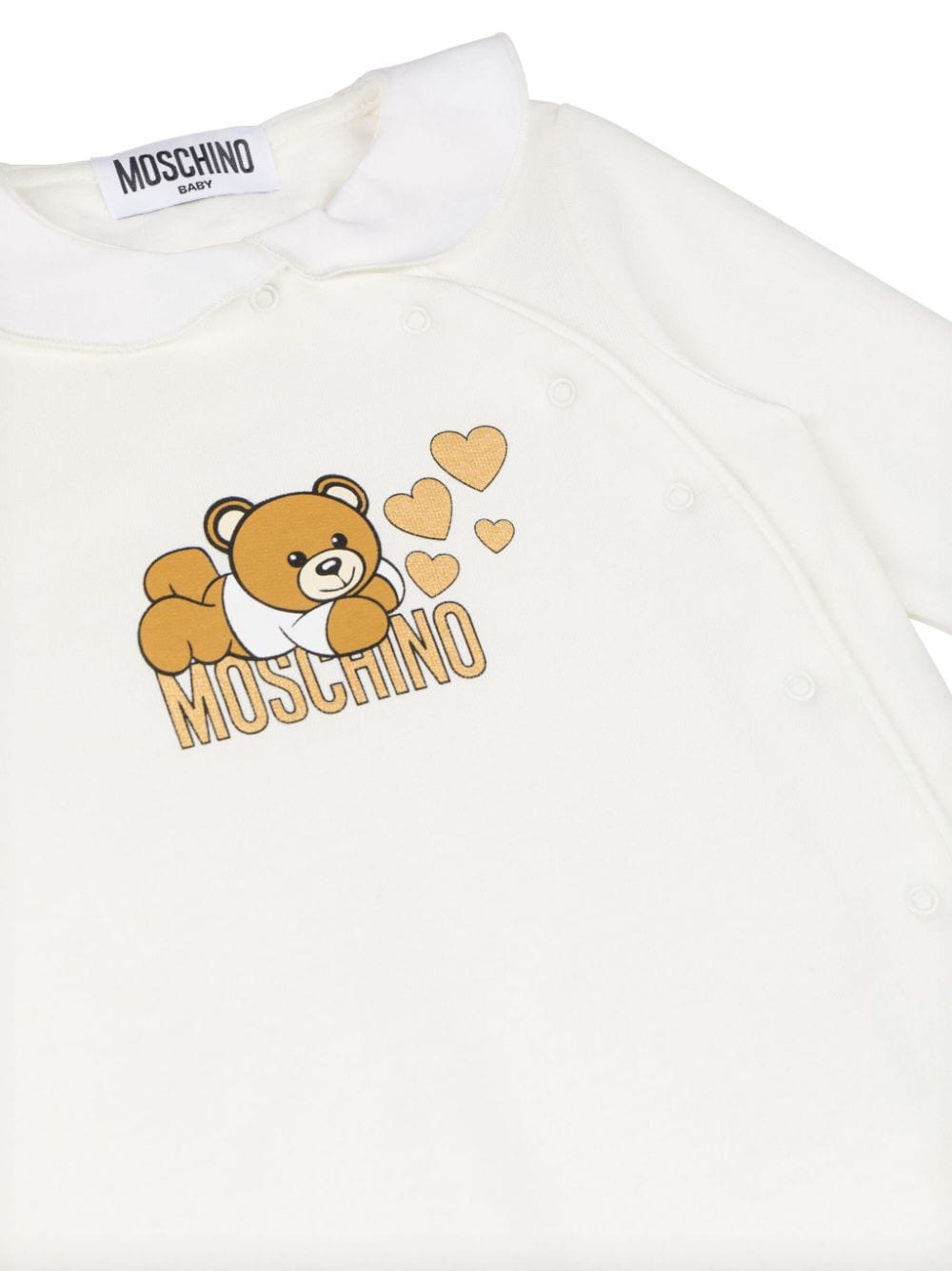 Tutina per neonata Moschino Kids bianco con stampa Teddy Bear - Rubino Kids