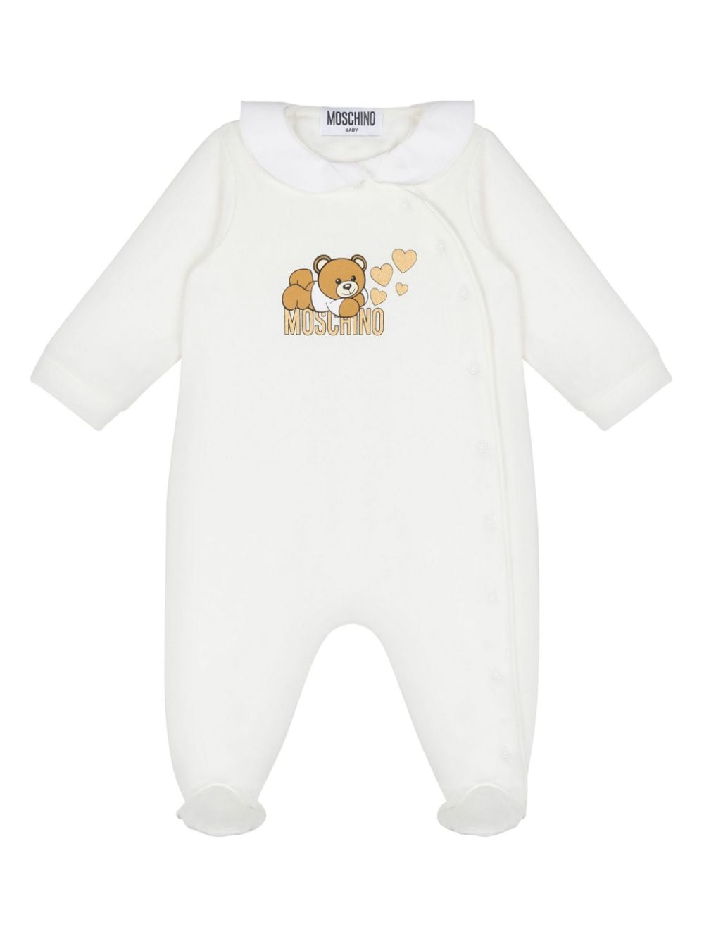 Tutina per neonata Moschino Kids bianco con stampa Teddy Bear - Rubino Kids