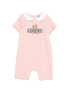 Tutina per neonata Moschino Kids rosa con colletto alla Peter Pan - Rubino Kids