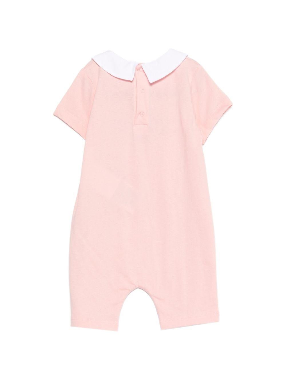 Tutina per neonata Moschino Kids rosa con colletto alla Peter Pan - Rubino Kids