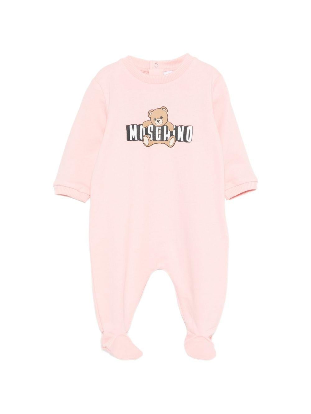 Tutina per neonata Moschino Kids rosa con stampa orsetto - Rubino Kids