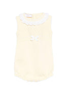 Tutina per neonata Paz Rodriguez gialla con dettaglio fiocco - Rubino Kids