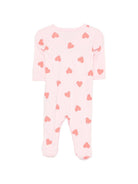 Tutina per neonata Petit Bateau rosa con stampa a cuori all - over - Rubino Kids