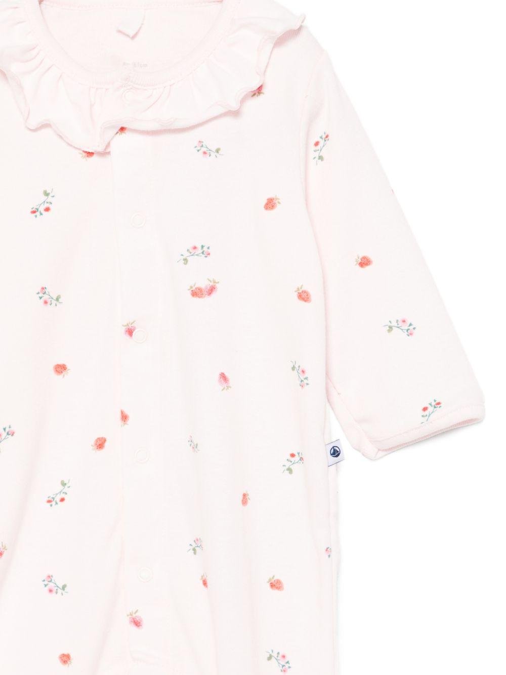 Tutina per neonata Petit Bateau rosa con stampa a fiori - Rubino Kids